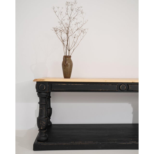 Mid 20th Century Mid 20th Century France Black Wood Console Table For Sale - Image 5 of 11