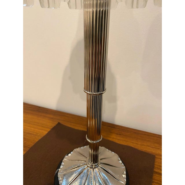 French Art Deco "Waterfall" Table Lamps Signed by Sabino - a Pair For Sale - Image 11 of 13
