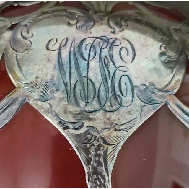 Antique Art Nouveau Lenox Silver Overlay Treacle Teapot For Sale - Image 9 of 11