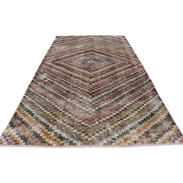 Vintage Turkish Sivas Rug, 04'10 X 08'04 For Sale - Image 4 of 10