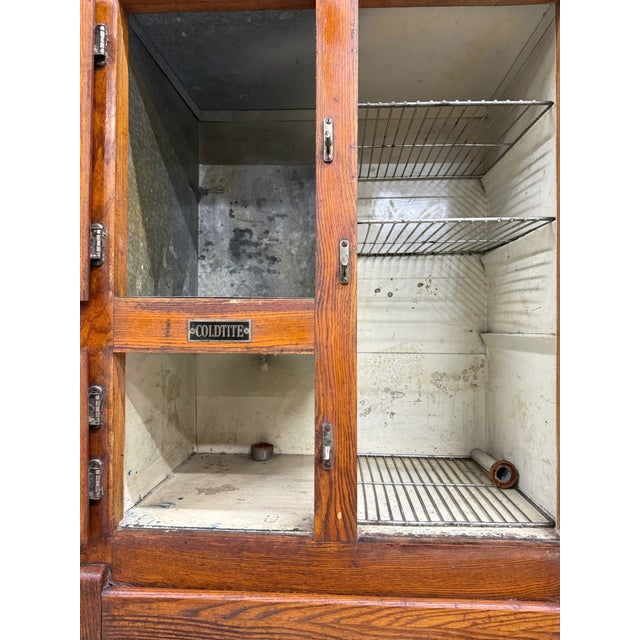 Antique Coldtite Oak Ice Box For Sale - Image 4 of 10