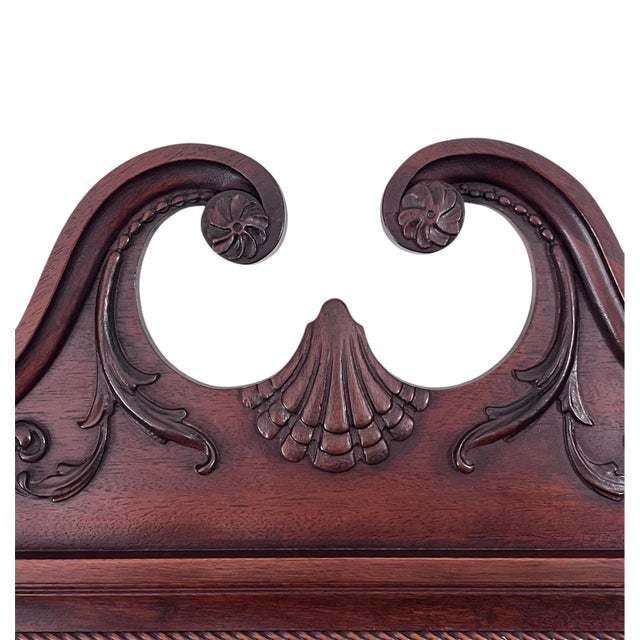 Add American elegance to your decor with this lovely 1940s mahogany wall mirror made by Imperial Furniture in Grand...