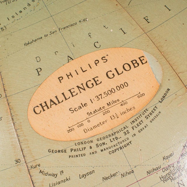 1960s Mid-Century Vintage Table Globe, English, World Map, 13.5 Inch Diameter, Cartography For Sale - Image 12 of 12