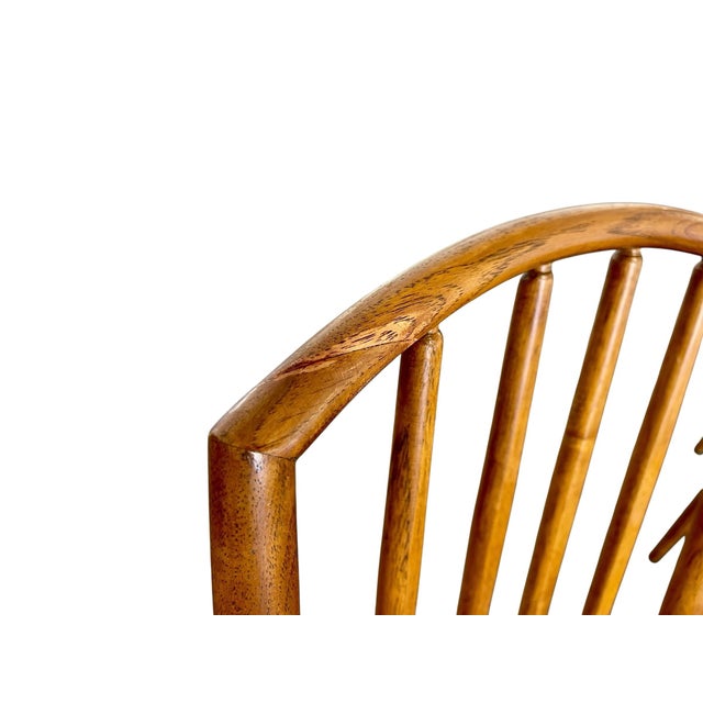 MCM Spindle Back Walnut Dining Chairs in the Style of Seven Robsjohn-Gibbings- Set of 6, Mid Century Modern For Sale - Image 10 of 12