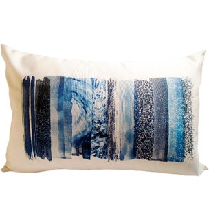 Blue Colorway Lumbar Linen Pillow For Sale