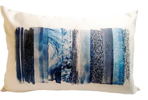 Blue Colorway Lumbar Linen Pillow