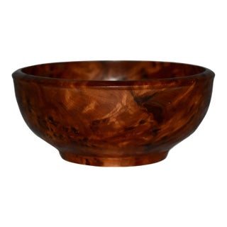 Vintage Thuya Wood Root Handcrafted Grain Bowl For Sale