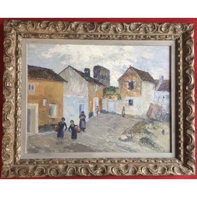 1920s Spanish Costa del Sol Mediterranean Port Town Landscape Oil Painting on Board by Wells Moses Sawyer For Sale In New York - Image 6 of 9