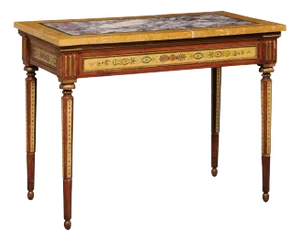 Italian Painted Table with Inlay Marble Top