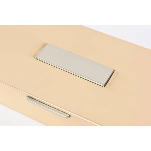 Art Deco 1930's Art Deco Bronze and Silver Plate Hinged Signed Box For Sale - Image 3 of 11