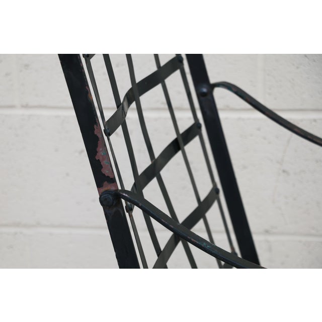 1970s Vintage Set of 4 Hervé Baume French Wrought Iron Folding Patio Chairs, 1970s For Sale - Image 5 of 18