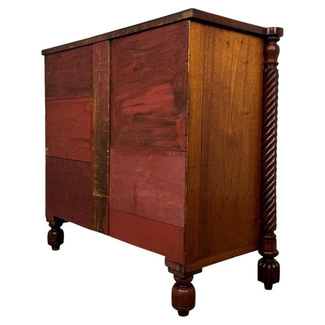Wood Antique Early 19th Century English Regency Mahogany Chest of Drawers For Sale - Image 7 of 12