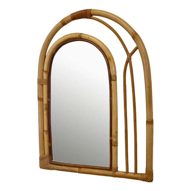 Bamboo Mirror in the style of Vivai Del Sud, 1970s For Sale