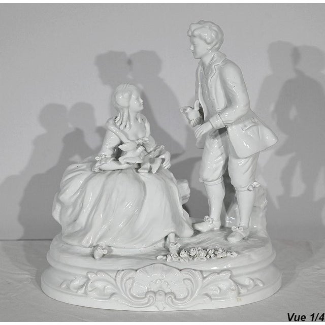 After F. Boucher, Couple de Galants, Late 1800s, Sèvres Porcelain For Sale - Image 4 of 18