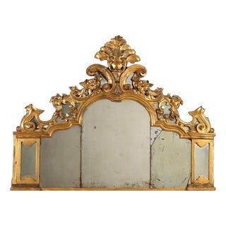 Carved and Gilded Wooden Fireplace For Sale