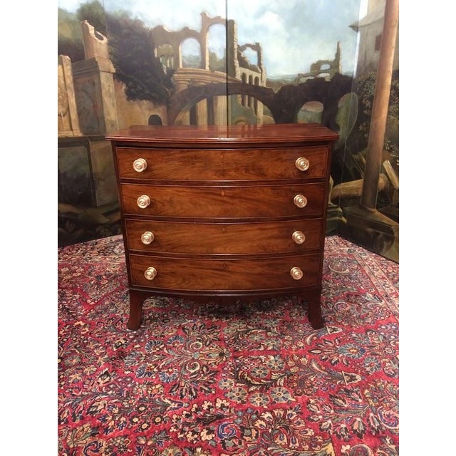 Item: Antique Bowfront Chest of Drawers. Age & Condition: Circa 1830. Good, some old modifications. Light surface...