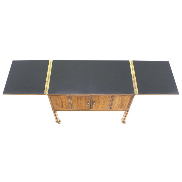 Mid-Century Modern Flip Top Bar Cart Server Cabinet For Sale - Image 11 of 11