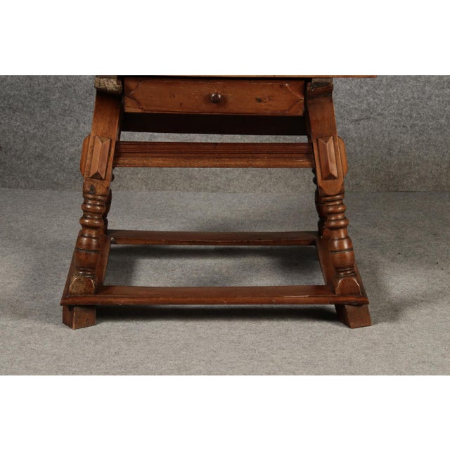 Black Small Antique Boatmans Table in Walnut with Inlays, 1800 For Sale - Image 8 of 18