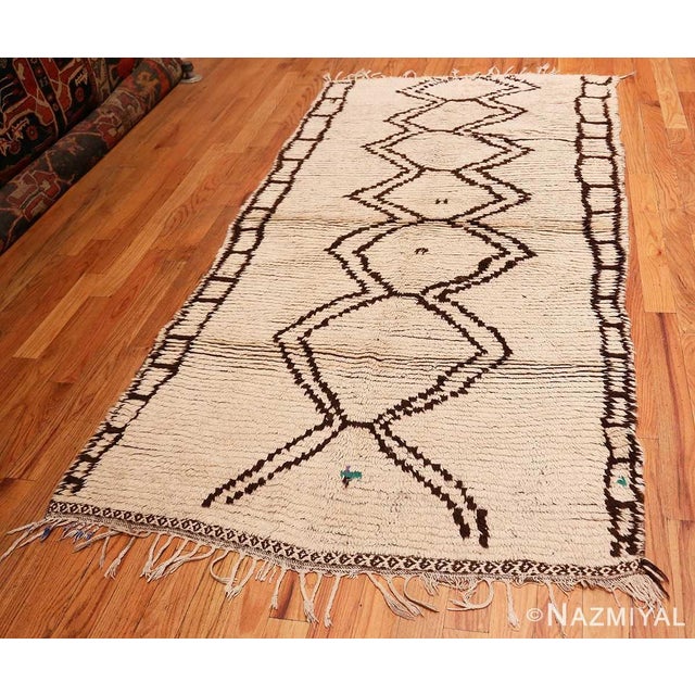 Breathtaking Wide Hallway Vintage Moroccan Beni Ourain Rug, Country of Origin / Rug Type: Morocco, Circa Date: Mid – 20th...