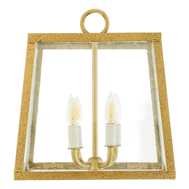 14" Box Pendant With Seeded Glass by Lowcountry Originals For Sale