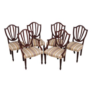 Set of 6 Baker Historic Charleston Mahogany Dining Chairs For Sale