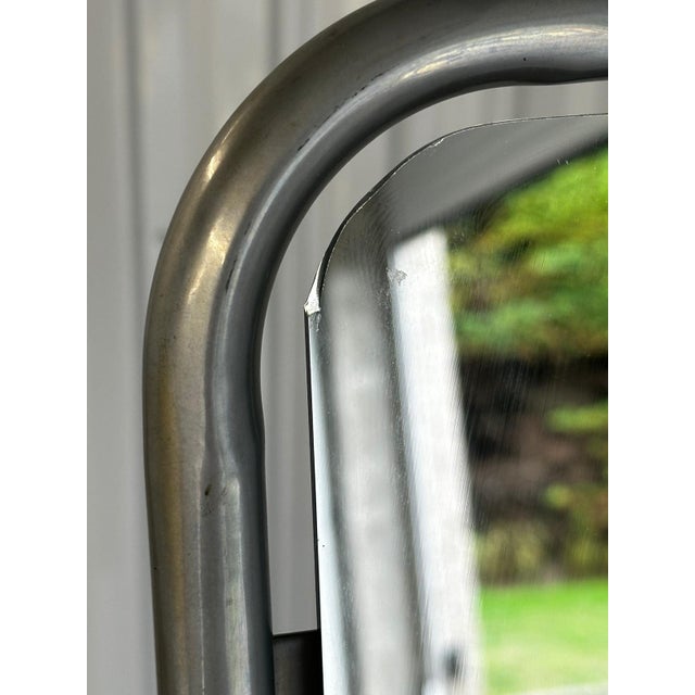 Modernist Cheval Mirror in Grey Tubular Metal, 1970s For Sale - Image 10 of 18