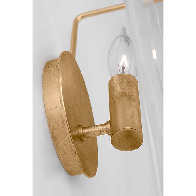 2020s AERIN for Visual Comfort Signature Loire Small Sconce in Gild with Clear Strie Glass For Sale - Image 5 of 8