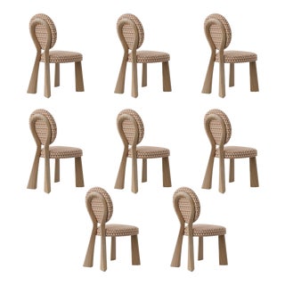 Mary II Dining Chairs with Wood or Lacquered Legs by Ottiu, Set of 8 For Sale