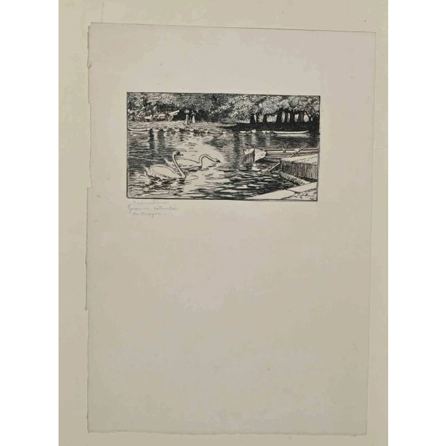 By the Water is an Original Etching realized by Pierre Georges Jeanniot (1848-1934). Hand-Signed and some notes by the...