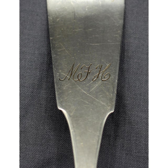 Set of Six Mid-19th Century Coin Silver Tablespoons by G. O. Conrad For Sale - Image 4 of 6