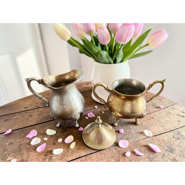 Vintage Silverplate Tilting Tea Set-Teapot Creamer Sugar Bowl-Victorian Style For Sale - Image 9 of 10