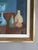 Mid-Century Modern 'Still Life With Cat Figurine' Vintage Swedish Original Geometric Interior Oil Painting, Framed For Sale - Image 6 of 10