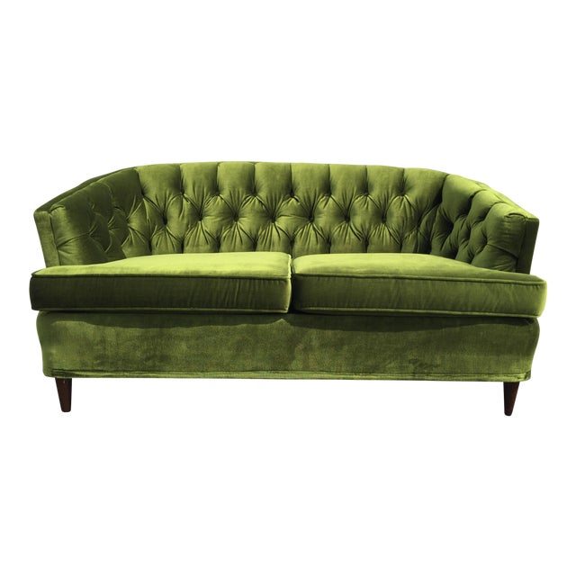 Vintage Citation By Kroehler Green Velvet Loveseat Chairish