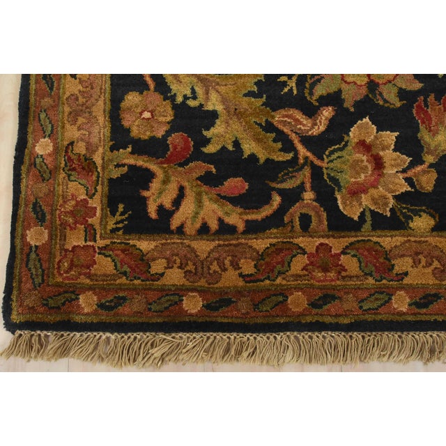 Agra Runner 4′ X 10’3” Blue Wool Traditional Hand-Knotted Oriental Rug For Sale - Image 9 of 12