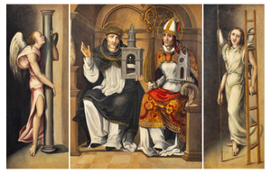 Spanish School Artist, Annunciation Triptych, 17th Century, Oil on Canvas