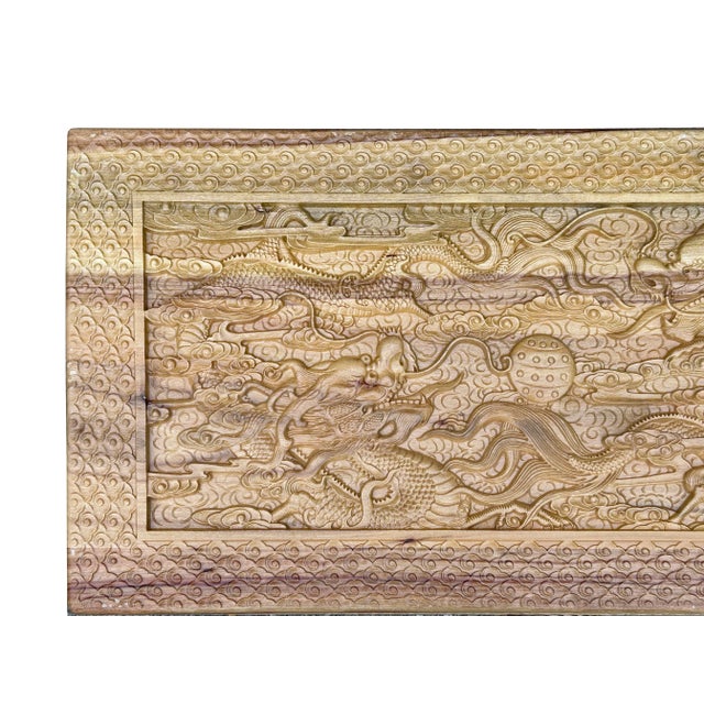 Light Tan Brown Dragon Carving Camphor Wood Trunk Chest For Sale - Image 11 of 13