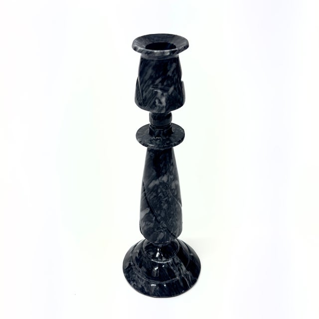 Stone Mixed Black and White Stone Candle Holder Curation - Group of 5 For Sale - Image 7 of 8