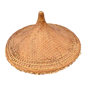 Antique Asian Caned Rickshaw Coolie Sun Hat
