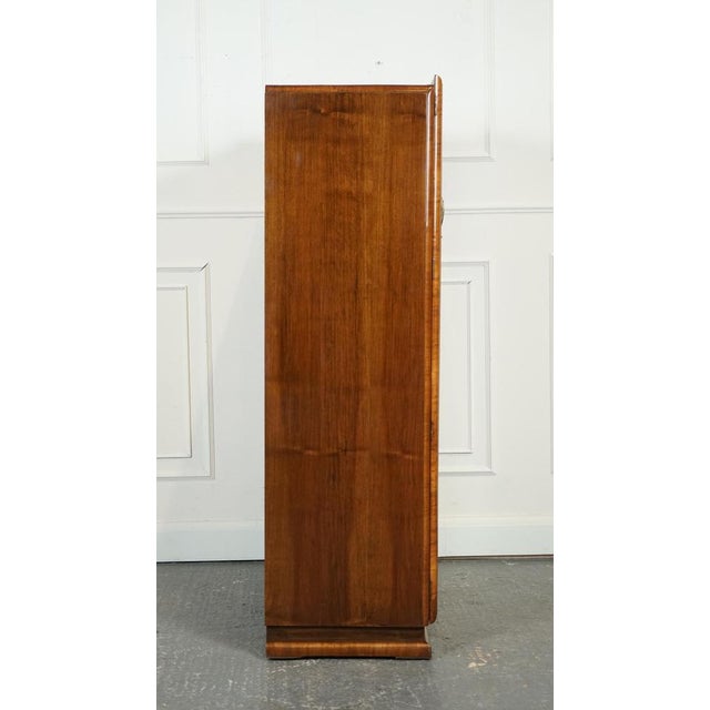 Small Art Deco Compact Burr Walnut Wardrobe For Sale - Image 14 of 17