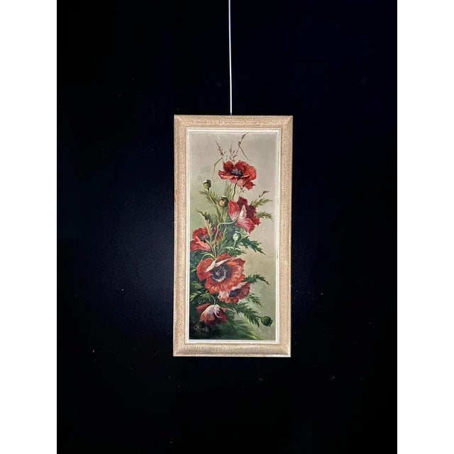 Aqua E. Brandt, Coquelicots, 1950s, Oil on Canvas For Sale - Image 8 of 10