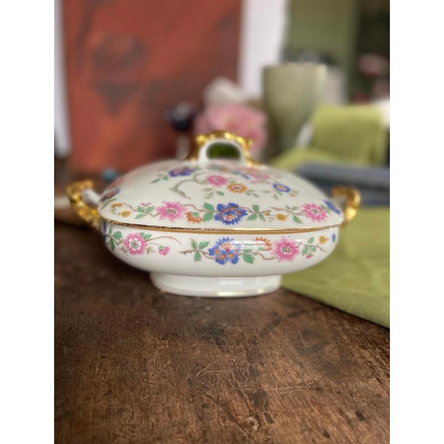 Vintage French Lidded Serving Bowl Bird of Paradise Limoges France For Sale - Image 9 of 10