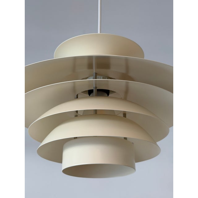 Scandinavian Cream Pendant Lamp with 7 Layers from Jeka, Denmark, 1960s For Sale - Image 11 of 18