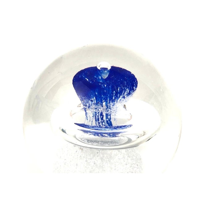1990s Adam Jablonski Signed Hand Blown Controlled Bubbles Studio Lead Crystal Paperweight Made in Poland For Sale - Image 4 of 5