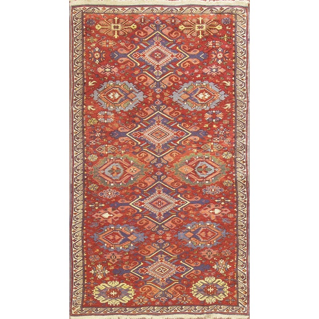 Antique Caucasian Soumak (Sumak) Kilim Size: 3'5" x 6'1" Origin: Caucasus (likely Shirvan / Kuba region influence) Date:...