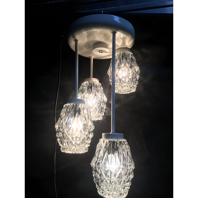 Metal Pendant Lamp or Chandelier in Metal and Glass, 1960s For Sale - Image 7 of 16