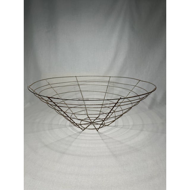 French Country French Country Round Conical Metal Basket For Sale - Image 3 of 12