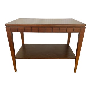 Mid 20th Century Mid Century Side Table by Mersman 45-2 Wood With Walnut Laminate Top and Shelf For Sale