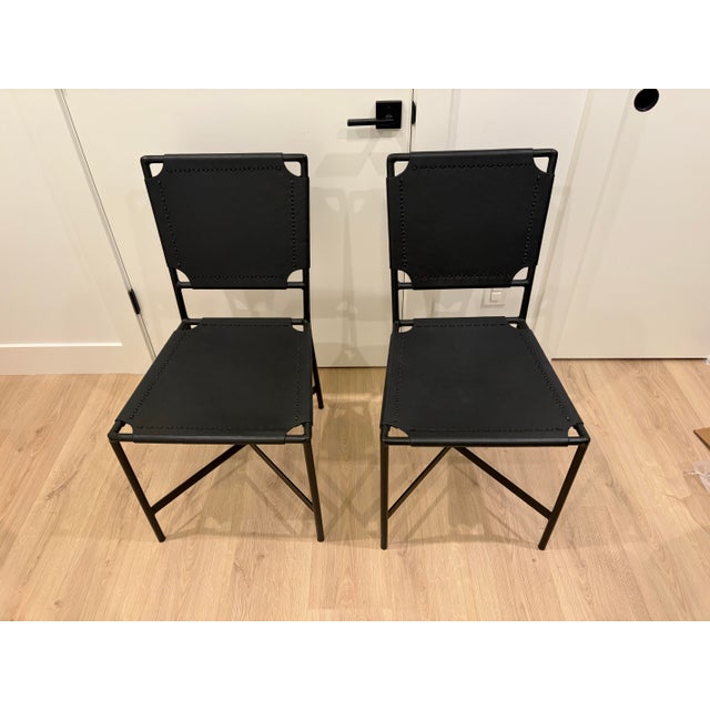 Modern Six (6) Black Laredo Dining Chairs by Crate & Barrel For Sale - Image 3 of 5