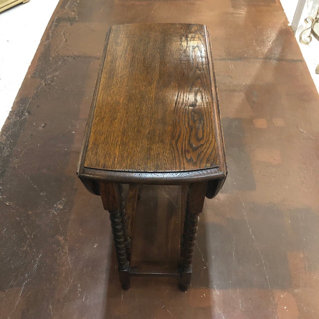 Antique English Oak & Elm Barley Twist GateLeg Table Chairish