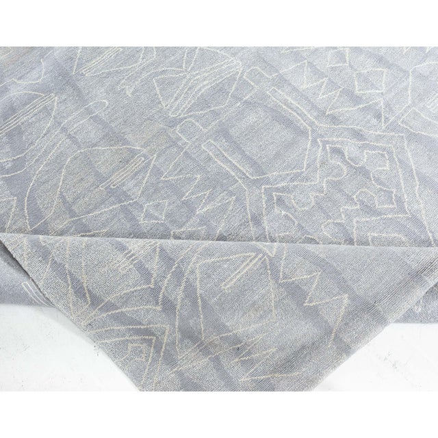 Modern Eskayel Akimbo Grey and White Handmade Rug by Doris Leslie Blau For Sale In New York - Image 6 of 8
